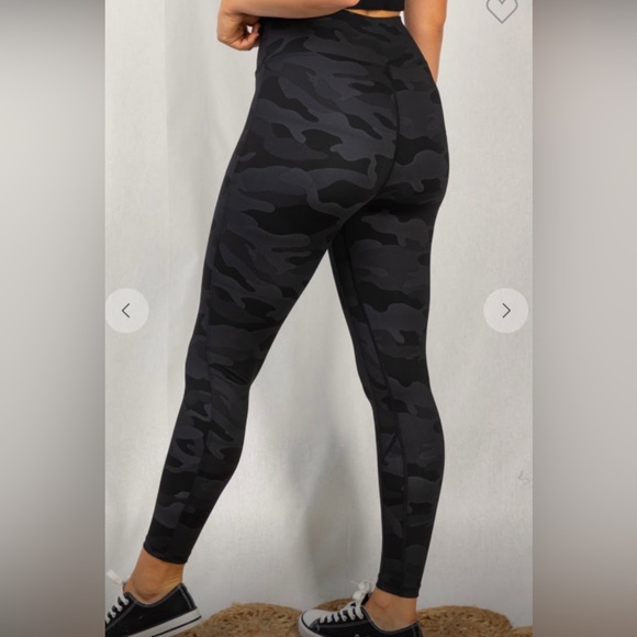 WHITE BIRCH- High Waisted Camouflage Print Knit Leggings - Picture 3 of 7